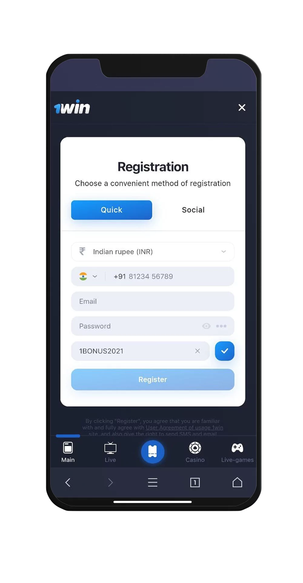 1Win Registration 1التسجيل 1التسجيل