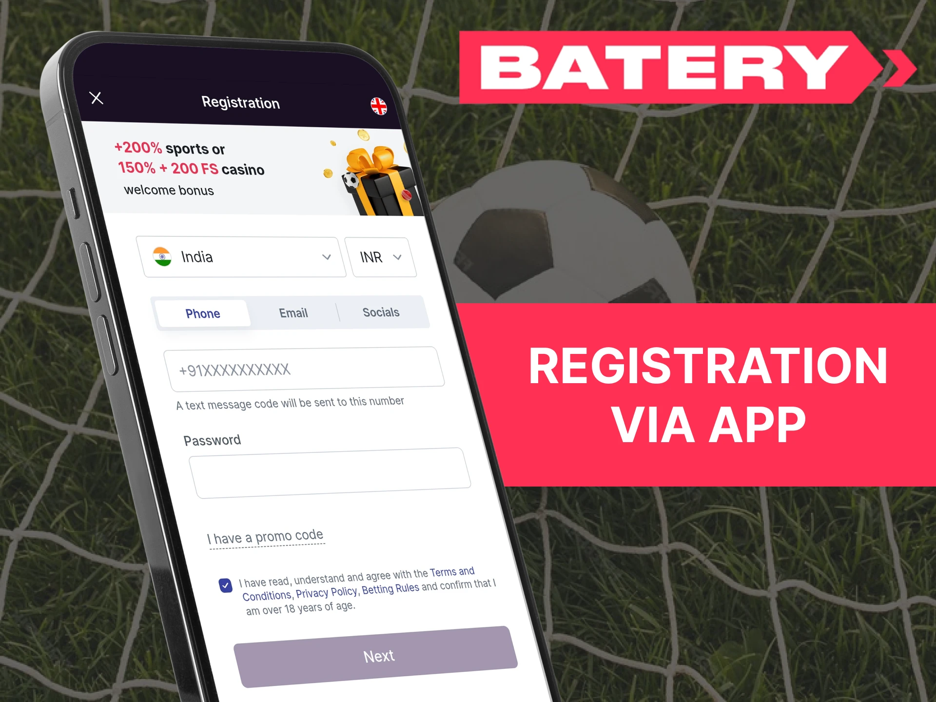Battery Registration via App ऐप के माध्यम से बैटरी पंजीकरण.